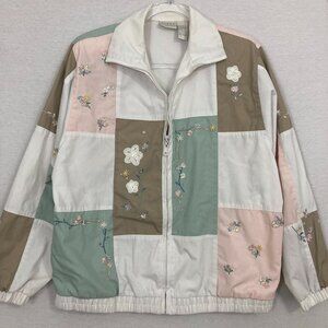 Vintage‎ Koret Francisca Embroidered Patchwork Boho Zip Up Jacket Small Cottage